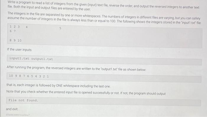 Solved Implement a program that opens and reads from an | Chegg.com