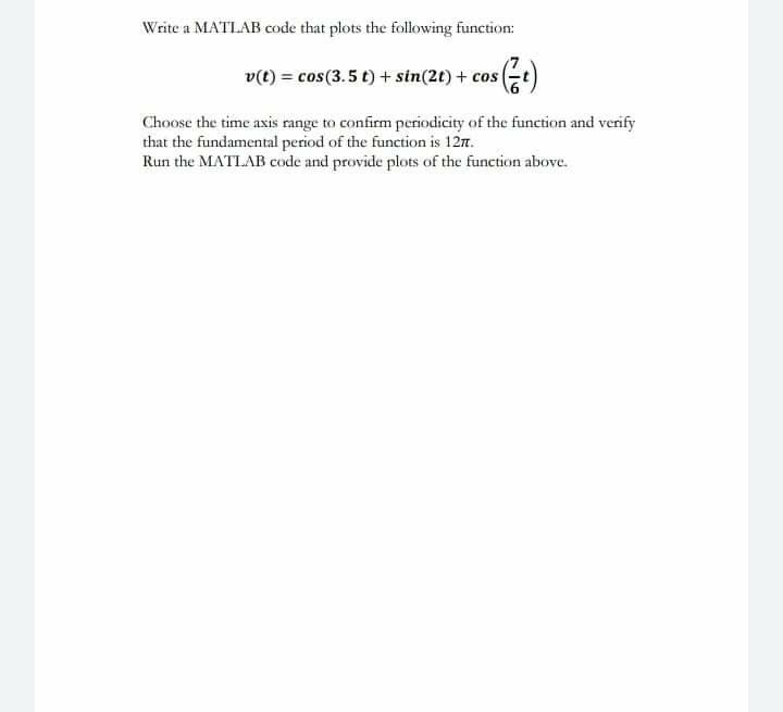 Solved Write a MATLAB code that plots the following | Chegg.com