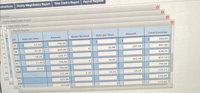 Solved Hourly Wage/Salary Report C Kipley's Hourly | Chegg.com