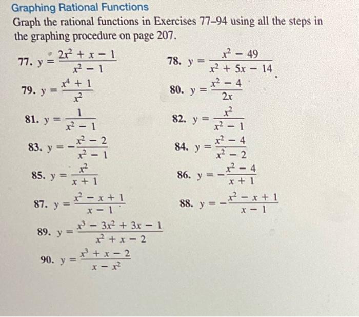 Solved Graphing Rational Functions Graph the rational | Chegg.com
