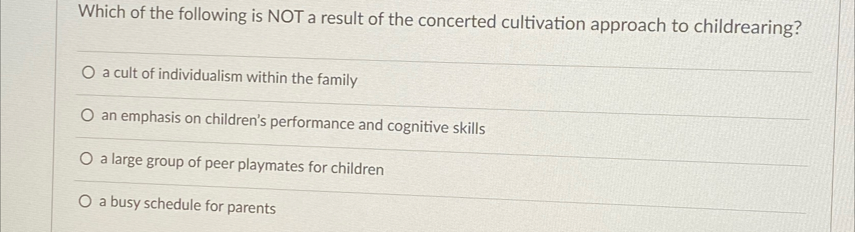 Solved Which of the following is NOT a result of the | Chegg.com