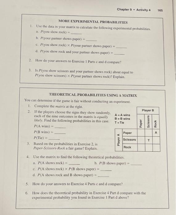 164 Chapter 9. Probability Activity 4: | Chegg.com