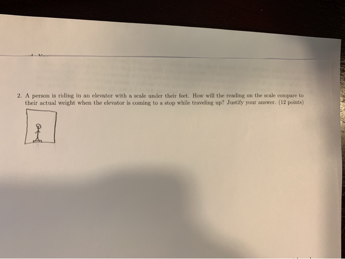 Solved 2. A Person Is Riding In An Elevator With A Scale | Chegg.com