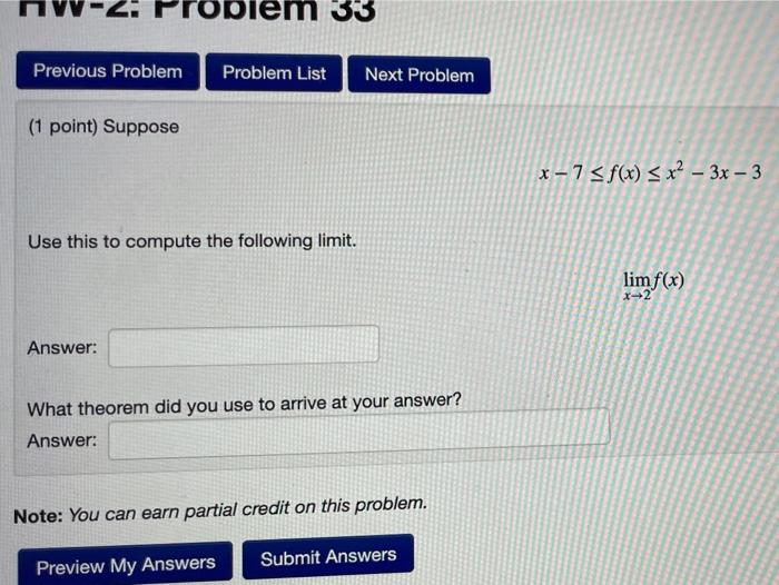 Solved 33 Previous Problem Problem List Next Problem (1 | Chegg.com