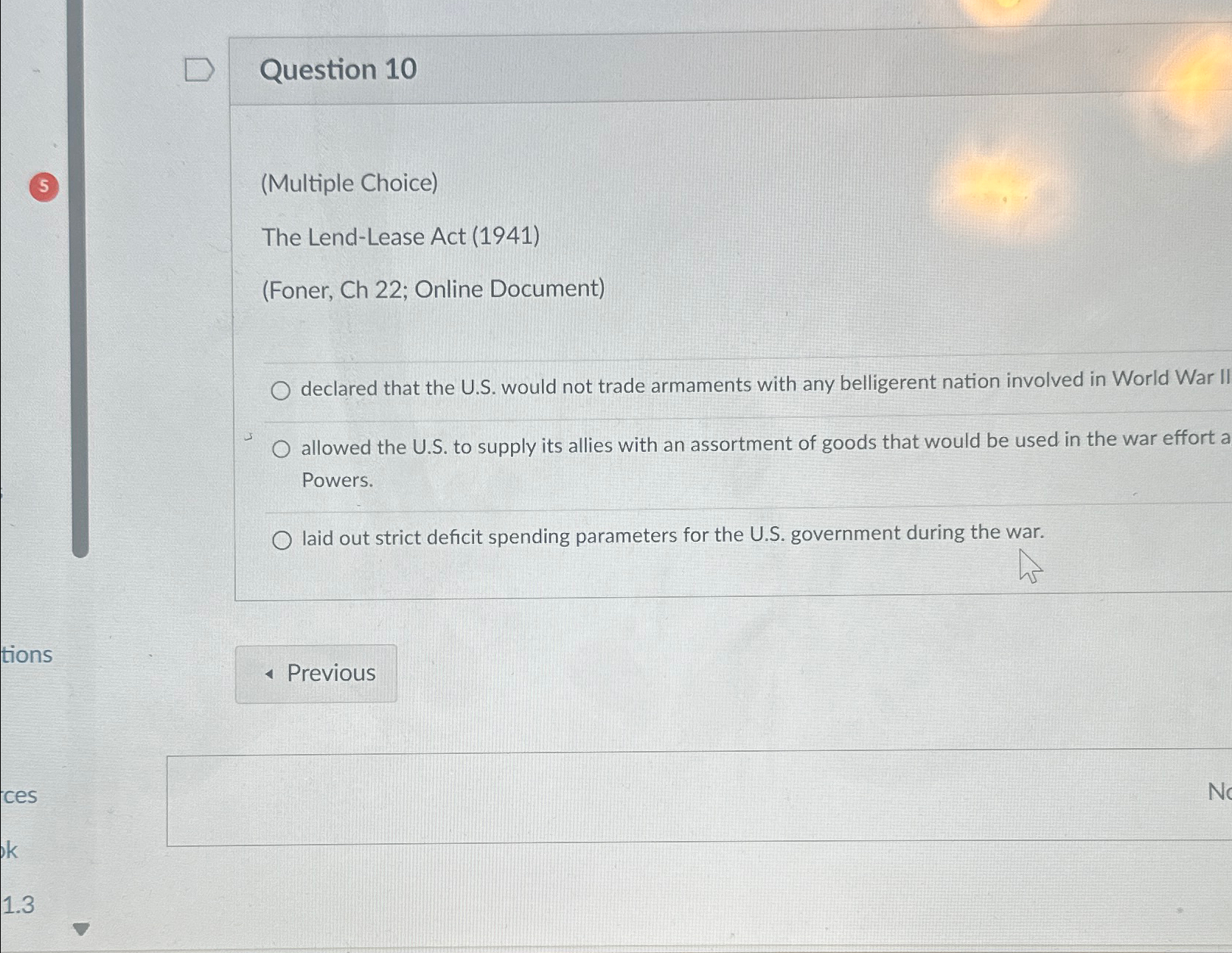 Solved Question 10(Multiple Choice)The Lend-Lease Act | Chegg.com