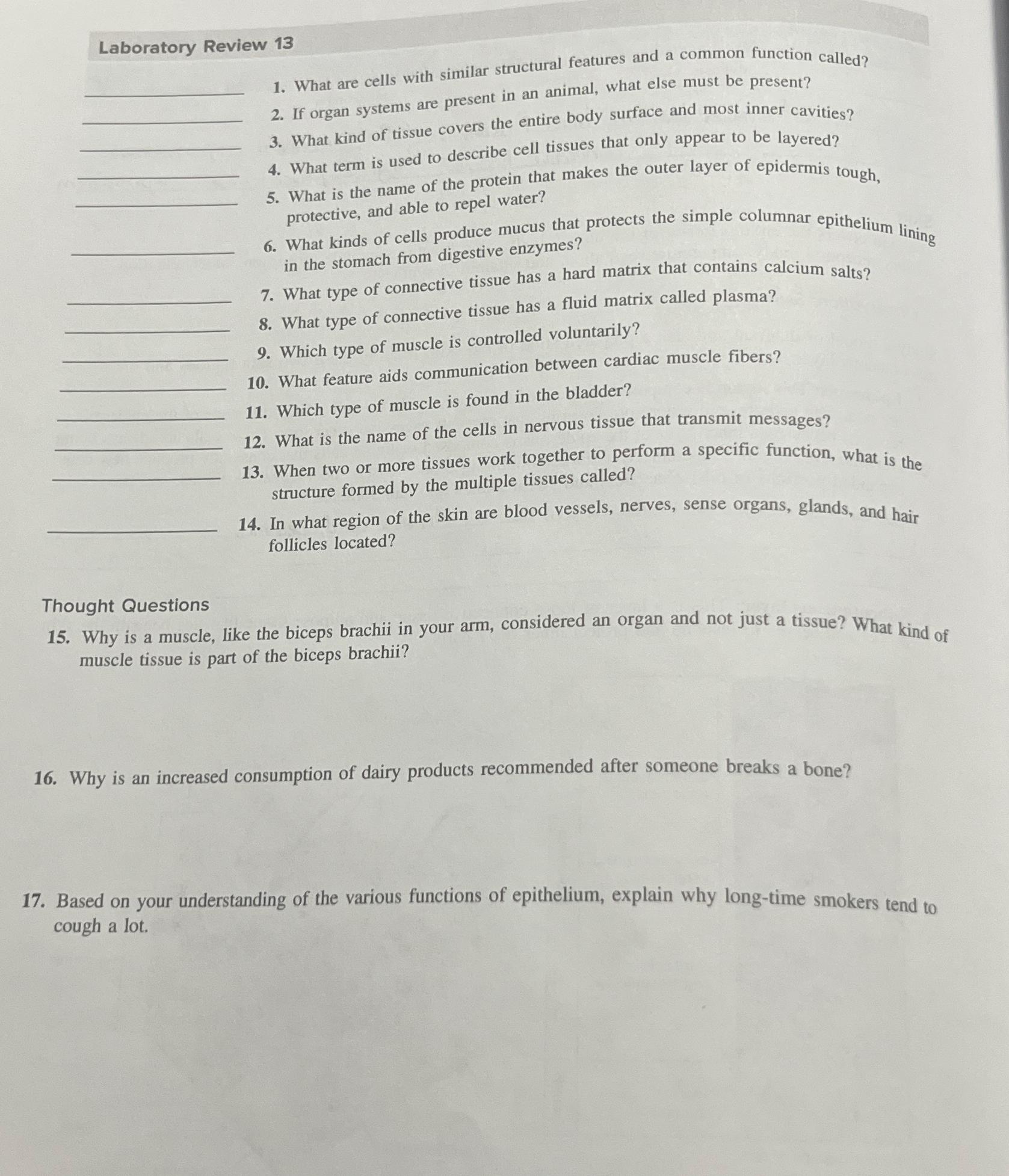 Solved Laboratory Review 13what Are Cells With Similar 