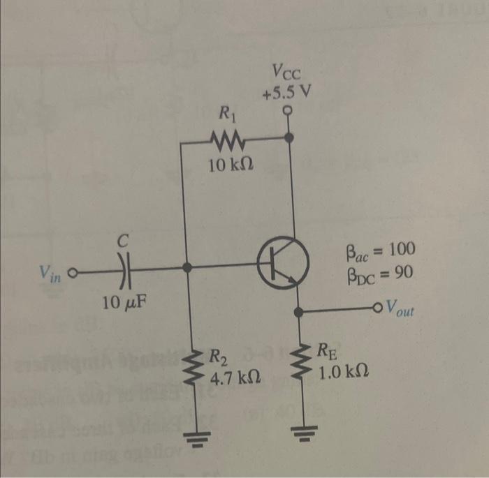 Solved The CommonCollector Amplifier 22. Determine the