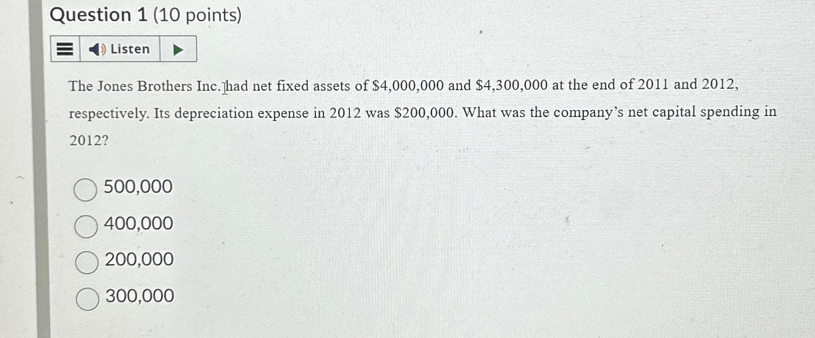 Question 1 (10 ﻿points)The Jones Brothers Inc. Thad