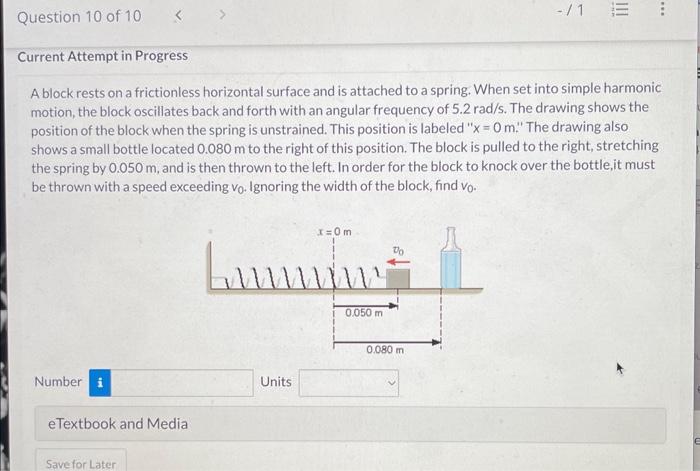 Solved A Block Rests On A Frictionless Horizontal Surface | Chegg.com