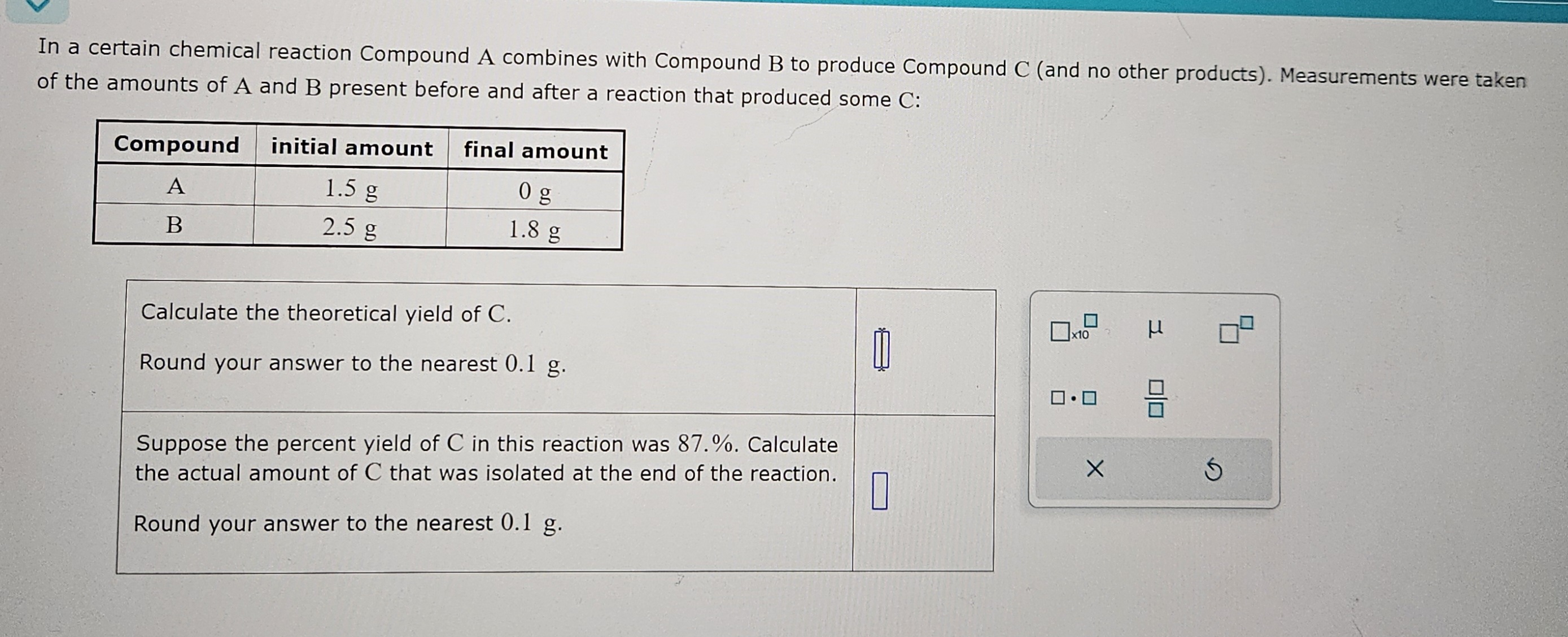 Solved In A Certain Chemical Reaction Compound A Combines | Chegg.com