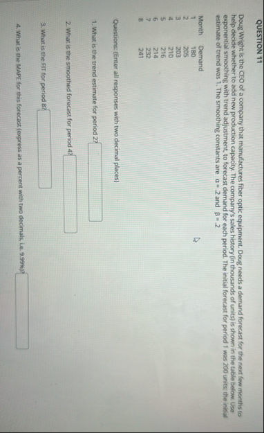 Solved QUESTION 11Doug Wright is the CEO of a company that | Chegg.com