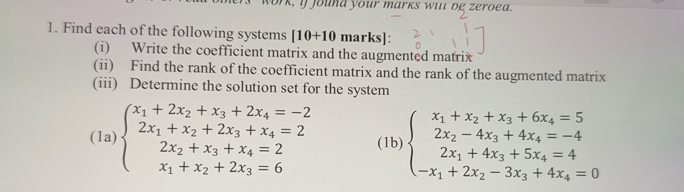 Solved Find each of the following systems marks]:(i) ﻿Write | Chegg.com
