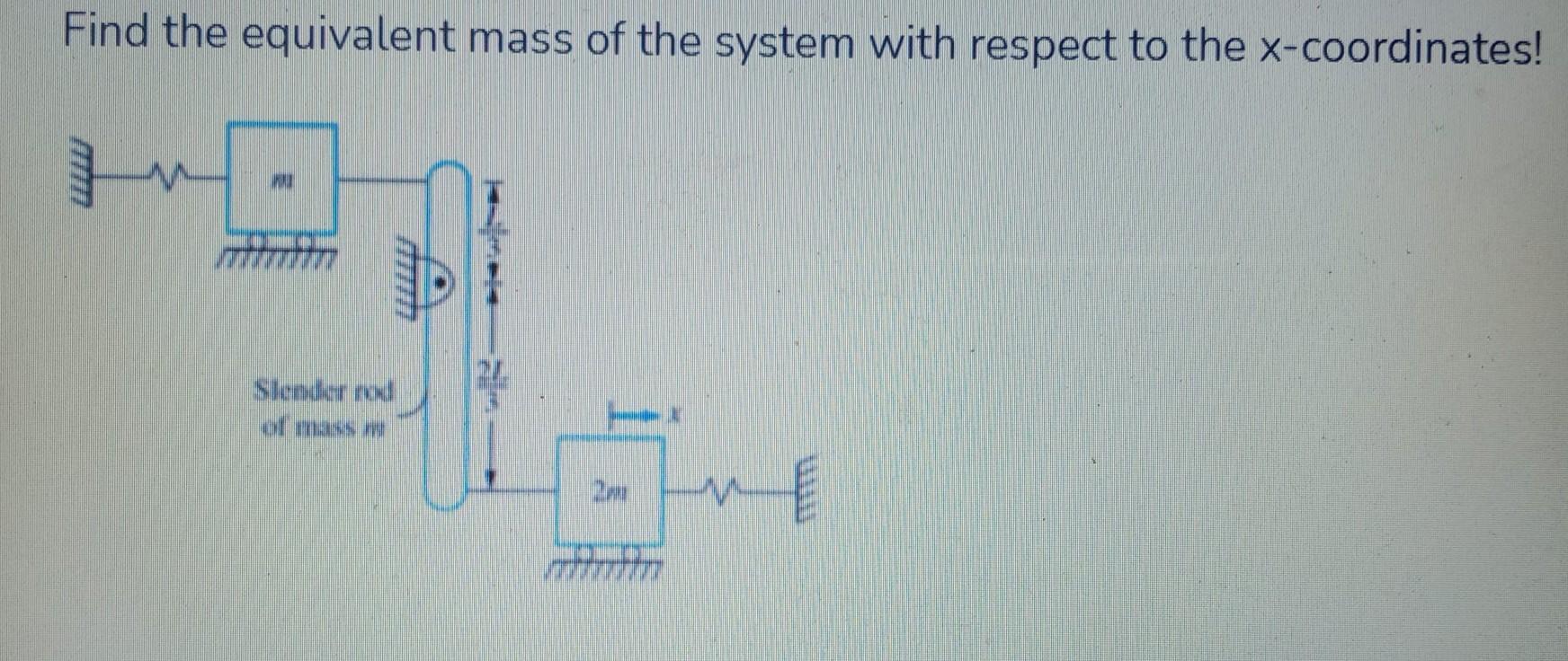 Solved find the equivalent mass of the system with reapect | Chegg.com