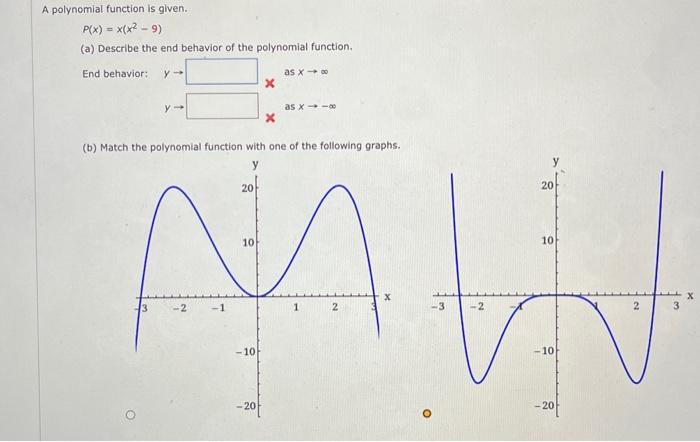 Solved A polynomial function is given. P(x)=x(x2−9) (a) | Chegg.com