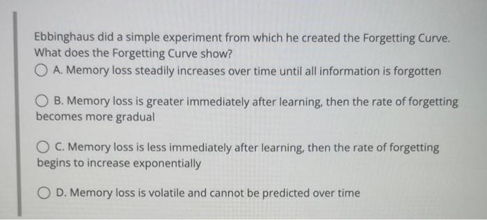 ebbinghaus experiment on memory