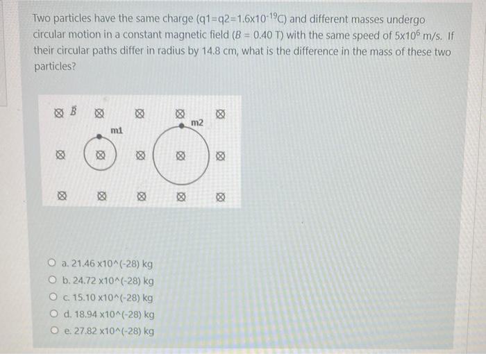 Solved Two particles have the same charge (91=42=1.6x10-19C) | Chegg.com