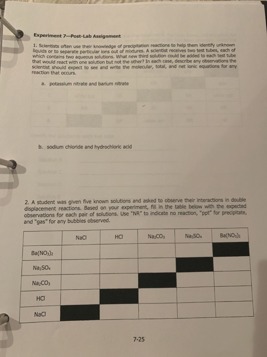 Solved Experiment 7-Post-Lab Assignment 1. Scientists often | Chegg.com