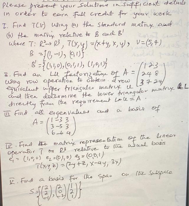 Solved Please solve all parts and show every single step | Chegg.com