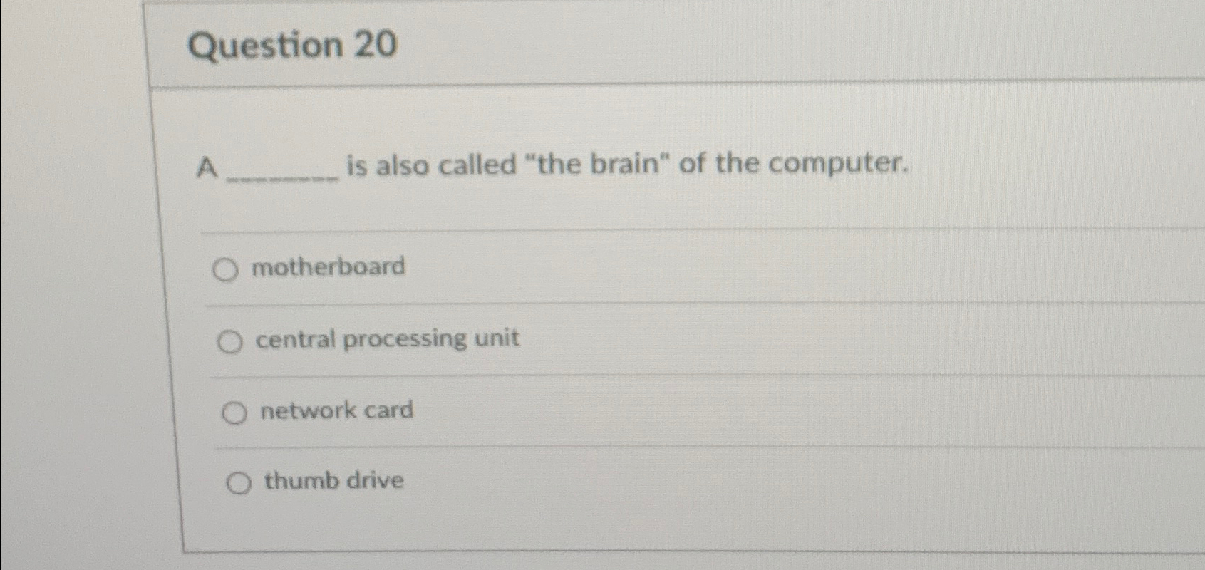 which unit of computer is called the brain of computer