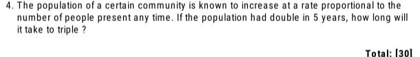 Solved 4. The population of a certain community is known to | Chegg.com