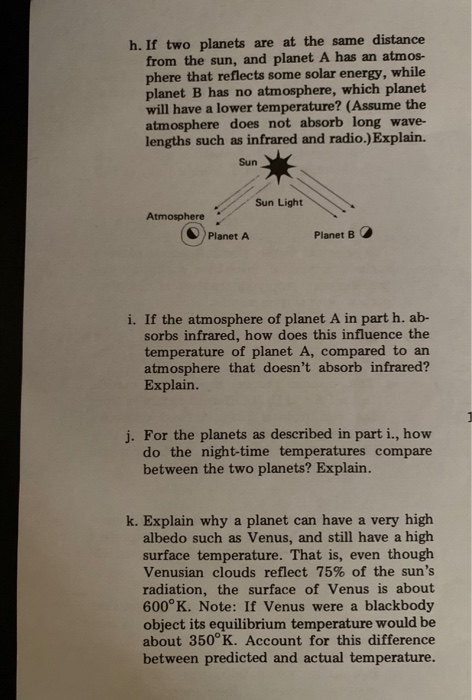 Solved g. The diagram below illustrates a planet with no | Chegg.com
