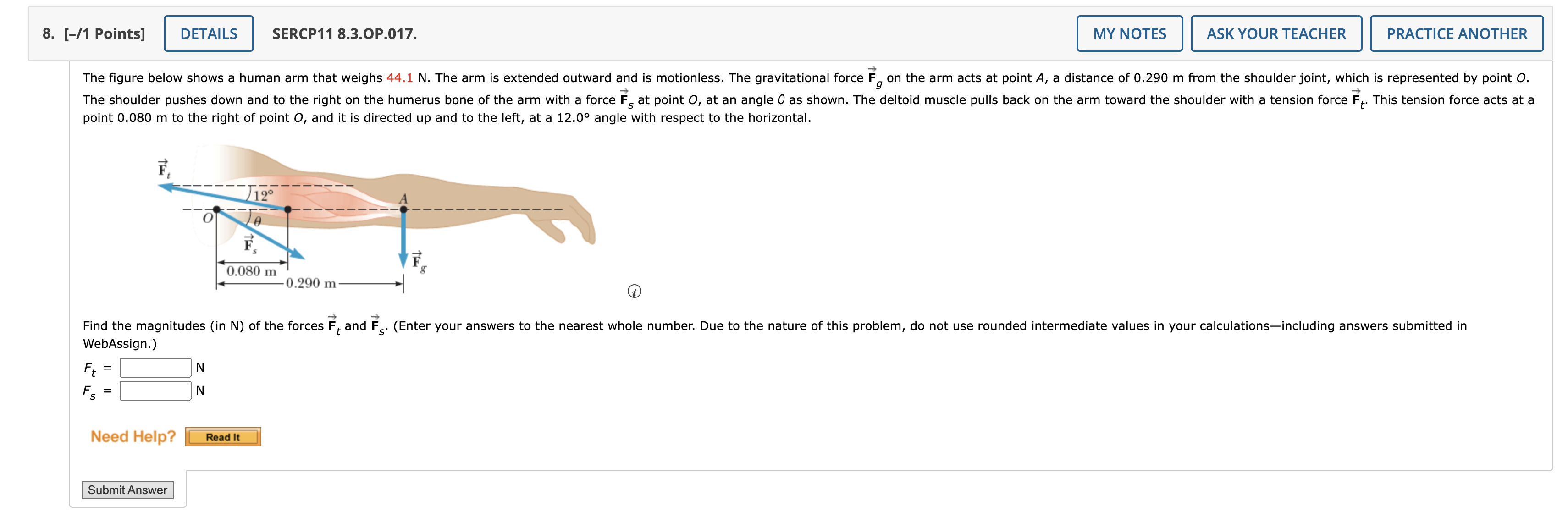 solved-the-figure-below-shows-a-human-arm-that-weighs-44-1-chegg