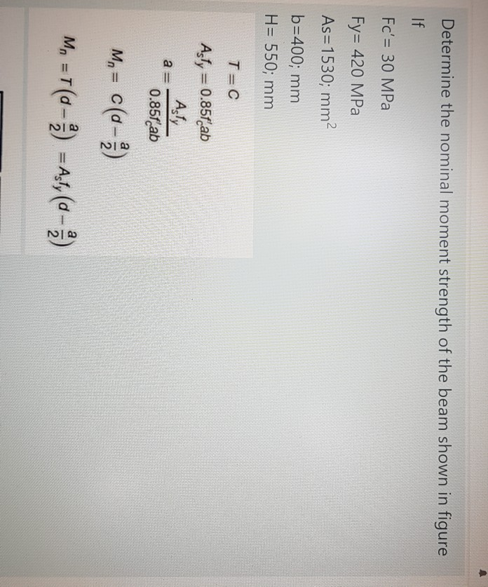 Solved P Determine The Nominal Moment Strength Of The Beam 1746