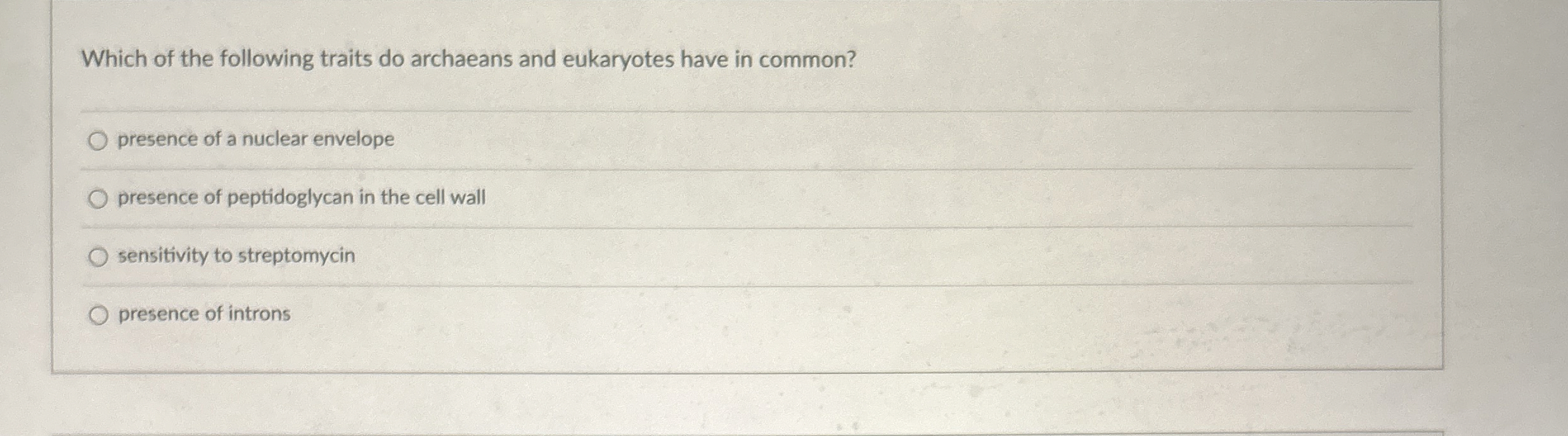 Solved Which of the following traits do archaeans and
