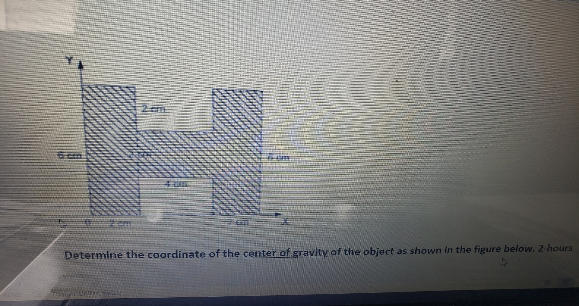 Solved Determine the coordinate of the center of gravity of | Chegg.com