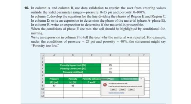 Solved In column A and column B, ﻿use data validation to | Chegg.com