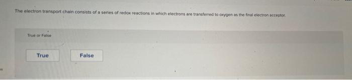 Solved The electron transport chain consists of a series of | Chegg.com