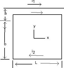 Solved A long straight wire carries a current i1=30.0A and a | Chegg.com