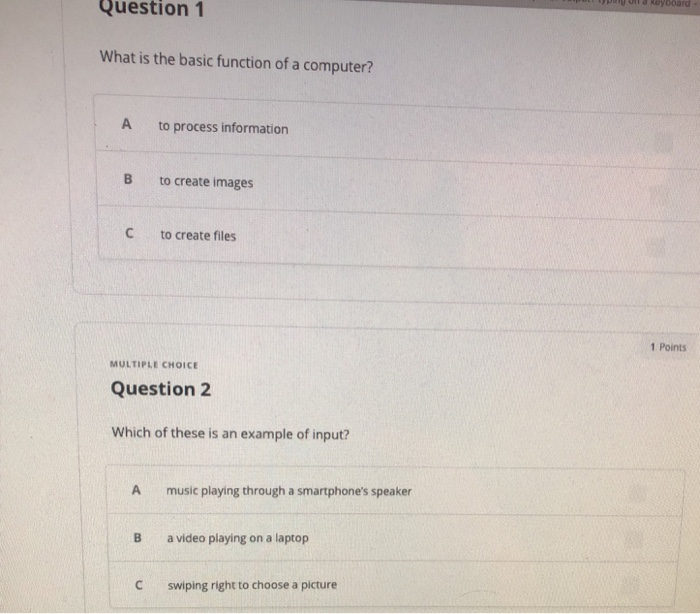 Solved Po l a Reyboard - Question 1 What is the basic | Chegg.com