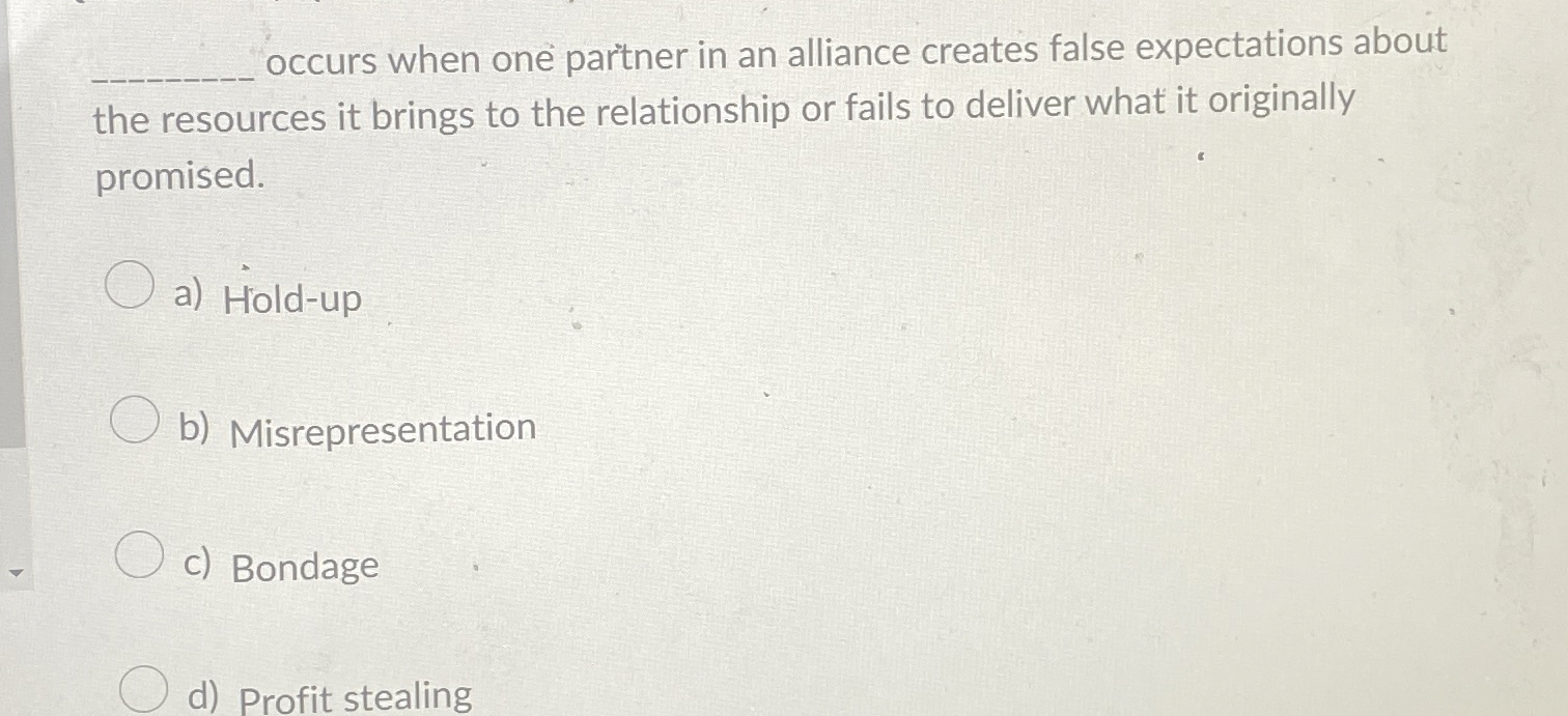Curated visual reference: Picture Idea: Solved Q Occurs When One Partner In An Alliance Creates
