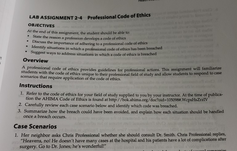 lab assignment 2 4 professional code of ethics