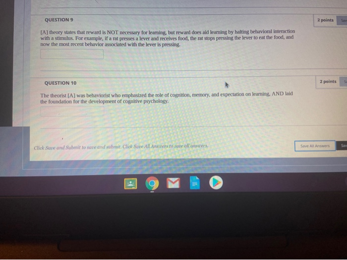 Solved QUESTION 9 2 points Sav [A] theory states that reward | Chegg.com