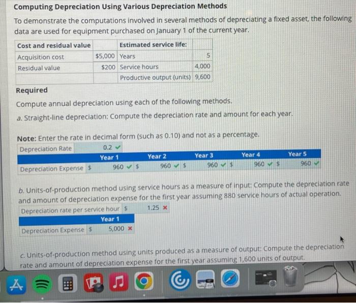 Solved Computing Depreciation Using Various Depreciation | Chegg.com