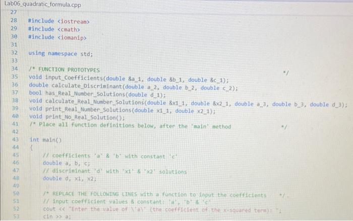 Solved * Solving a quadratic equation using the quadratic | Chegg.com
