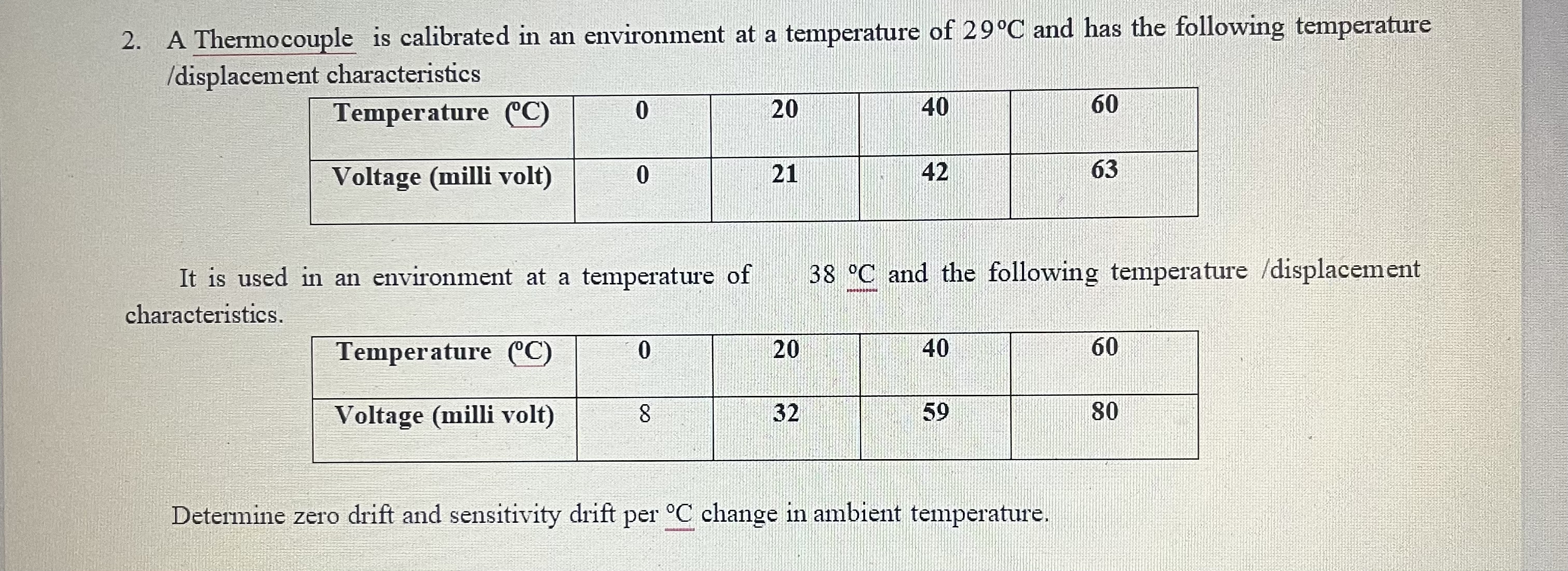 Solved A Thermocouple is calibrated in an environment at a | Chegg.com