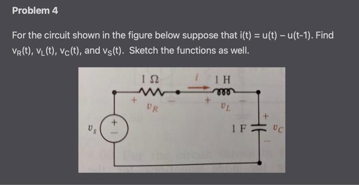 Solved Problem 4 For the circuit shown in the figure below | Chegg.com