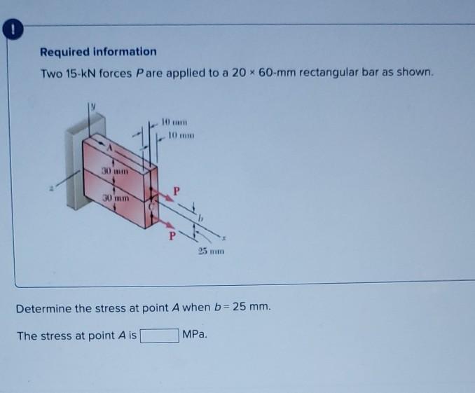 Solved Required information Two 15-KN forces P are applied | Chegg.com
