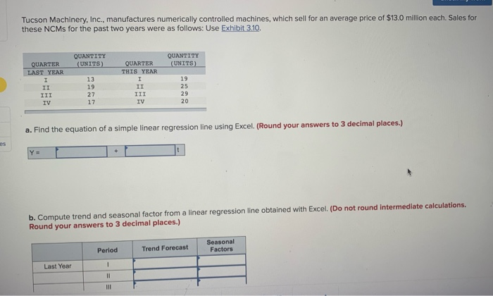 Solved Tucson Machinery, Inc., Manufactures Numerically | Chegg.com