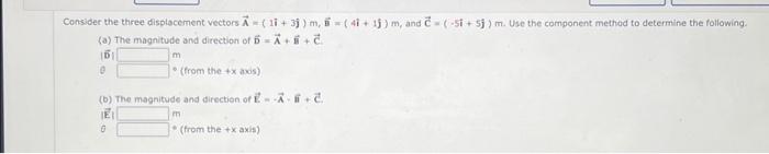 Solved Consider the three displacement vectors | Chegg.com
