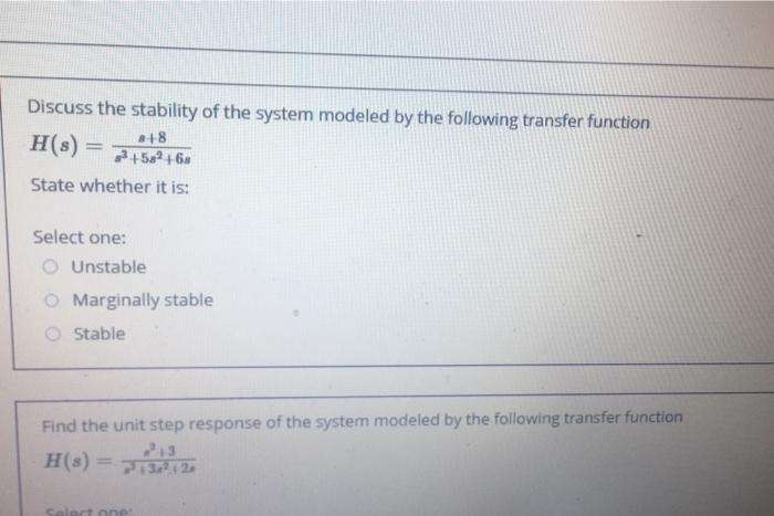 Solved Discuss the stability of the system modeled by the | Chegg.com