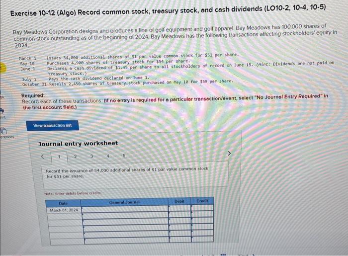 solved-exercise-10-12-algo-record-common-stock-treasury-chegg