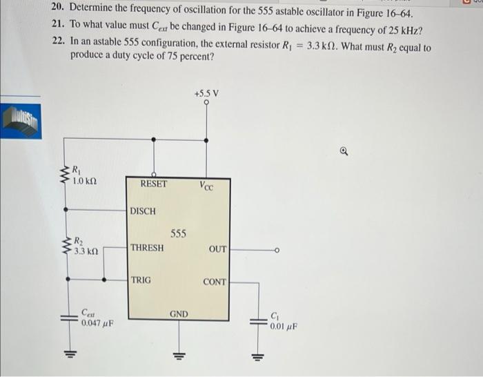 Solved 20. Determine the frequency of oscillation for the | Chegg.com