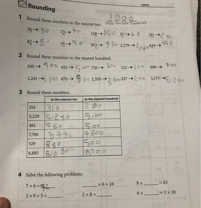 Solved: 1 Round each of these numbers to the nearest ten. 4832 62