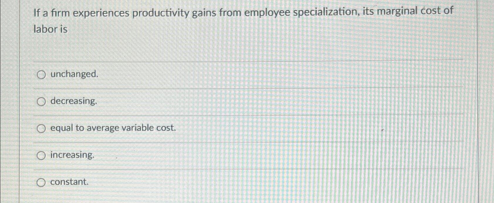 Solved If a firm experiences productivity gains from | Chegg.com