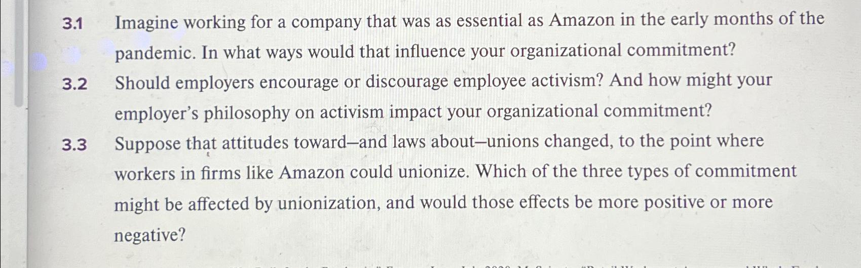 Solved 3.1 ﻿Imagine working for a company that was as | Chegg.com