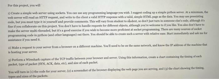 Solved For this project, you will 1) Create a simple web | Chegg.com